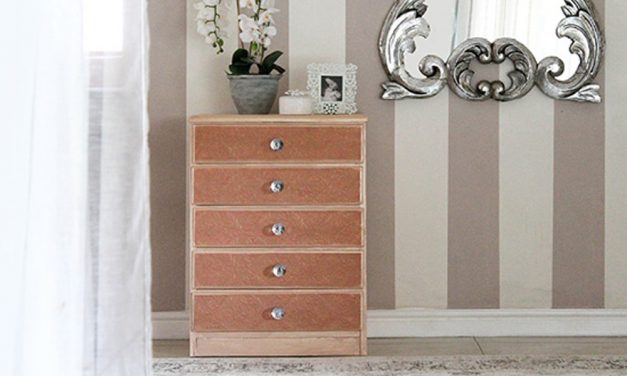 How to transform an old chest of drawers with paintable wallpaper