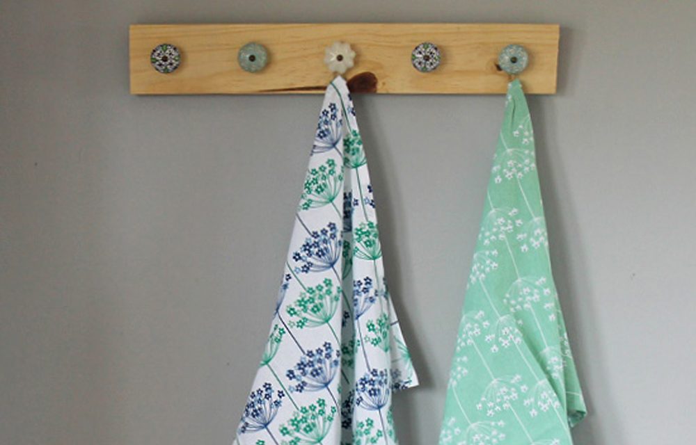 How to make a quirky tea towel rail from odd doorknobs