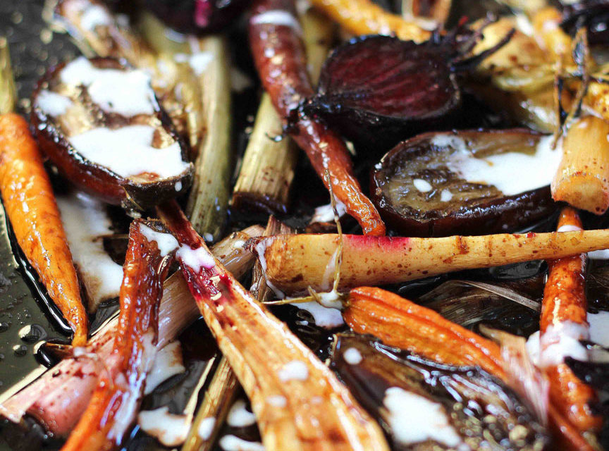How to make warm balsamic roast vegetable salad with buttermilk dressing