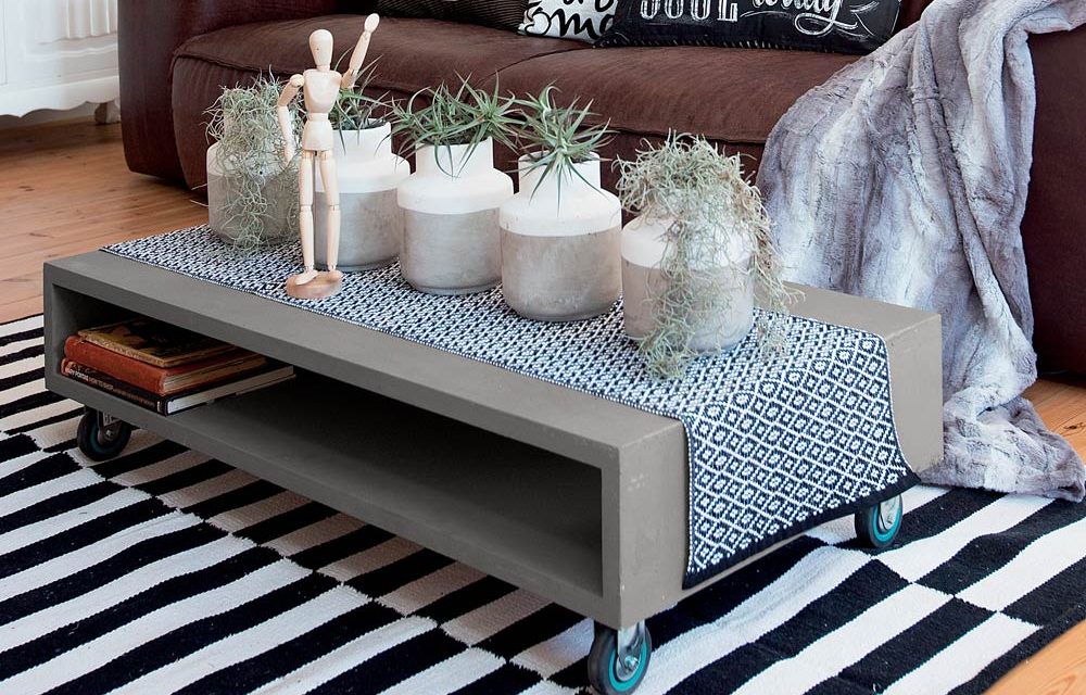 How to update an old coffee table with the cement-look