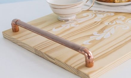 How to make a wooden tray with copper pipe handles