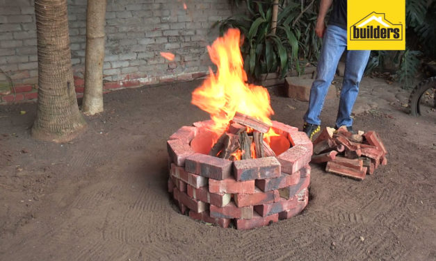 How to make a brick fire pit with a steel liner