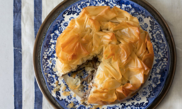 How to make Moroccan chicken phyllo pie with herb yoghurt