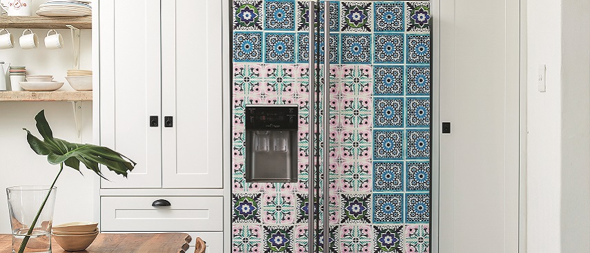 How to transform your fridge with vinyl tiles