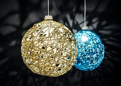 Add a pop of colour to your light fixtures with this cotton string lampshade final