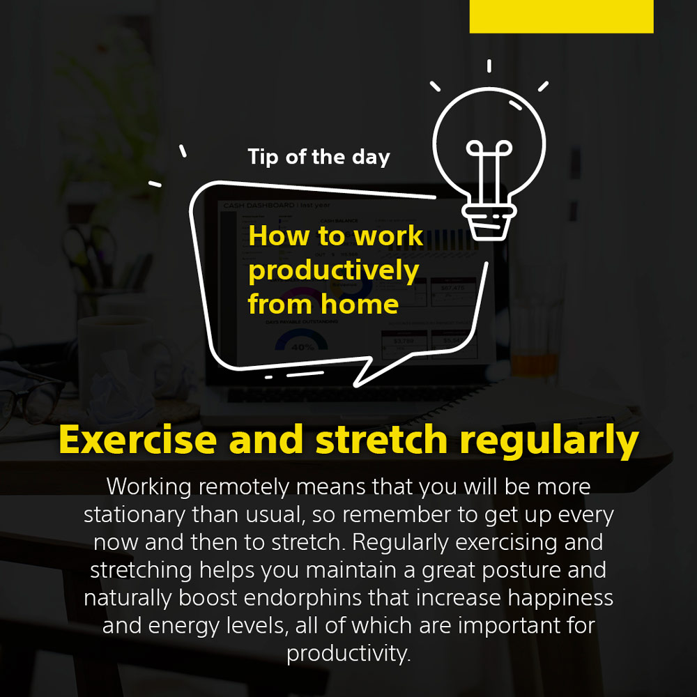 Tip of the day exercise and stretch regularly