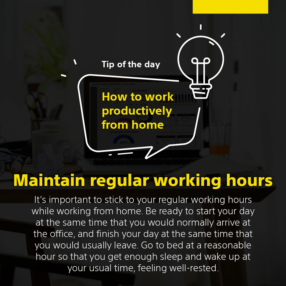 Tip of the day maintain regular working hours