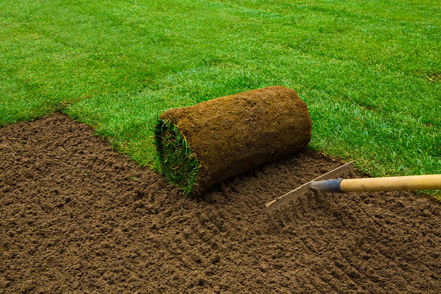 Laying instant lawn: finish your garden faster.